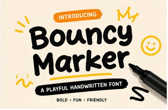 Bouncy Marker: A Playful and Bold Handwritten Font