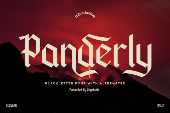 Discover Panderly: A Bold Blackletter Font for Gothic and Alternative Designs