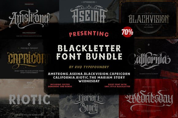 Discover the Blackletter Bundle: A Gothic Font Collection