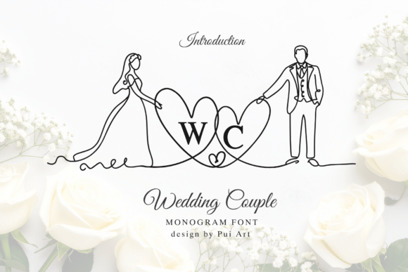 Elegant Wedding Couple Monogram: A Romantic Typography Gem