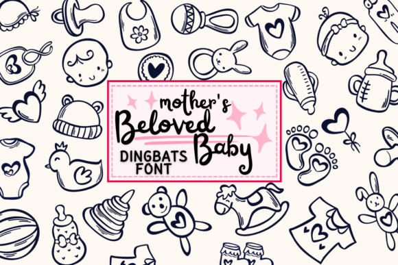 Embrace the Charm of Mother's Beloved Baby: A Heartwarming Dingbats Font for Your Creative Projects